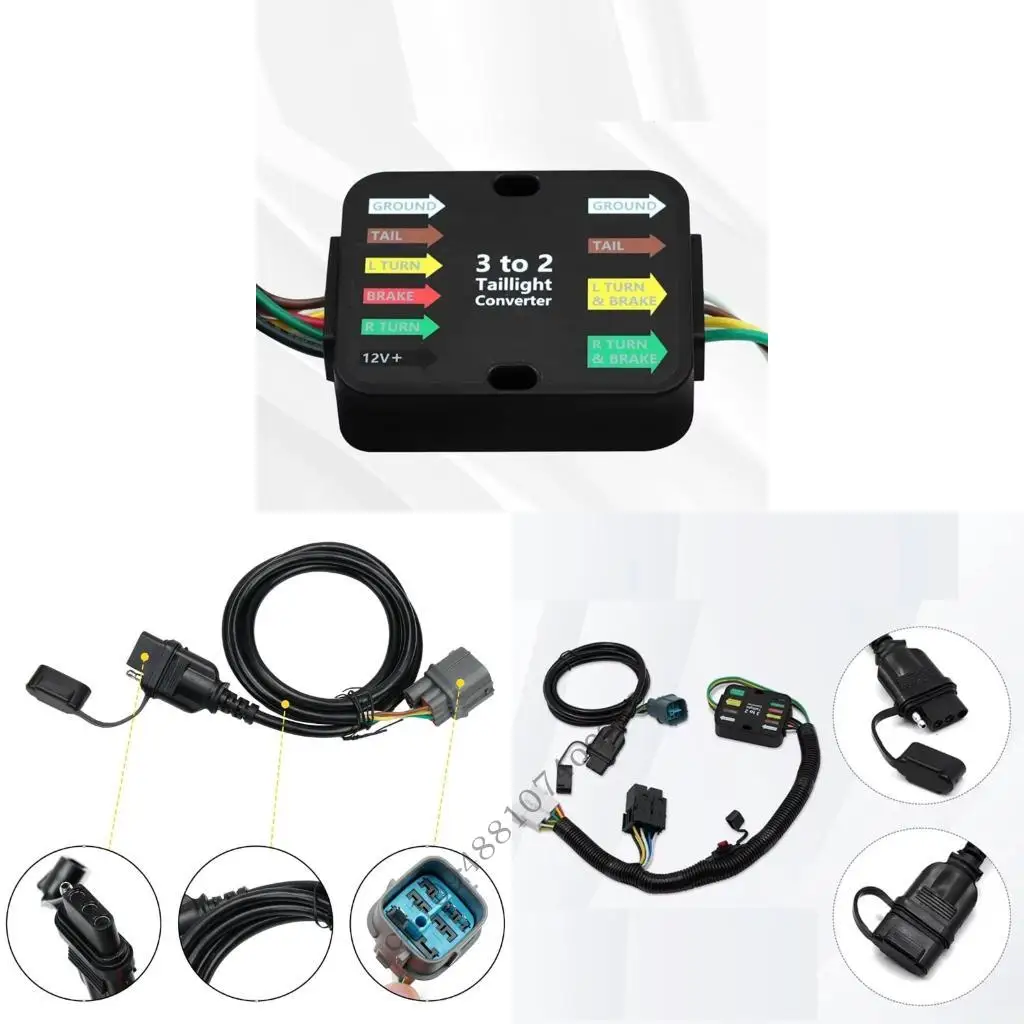 flat-4-trailer-end-harness-for-pilot-2012-2015-tow-wiring-with-trailer-light-converter-vehicle-side-end-power-part-56170