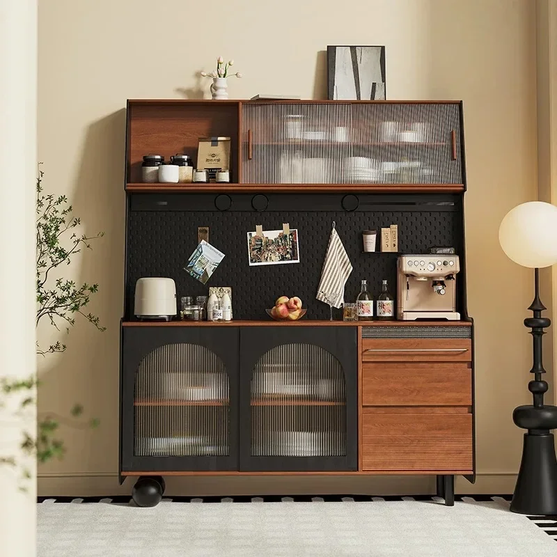 

Solid wood dining side cabinet against the wall Integrated locker Living room shelf Modern simplicity