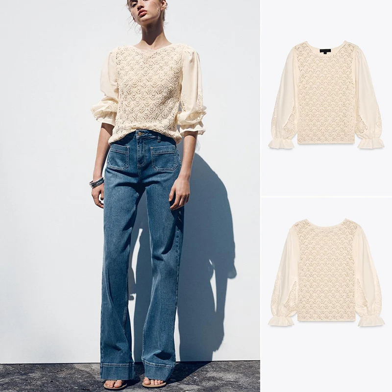 

Новая летняя женская трикотажная длинная футболка Sve round Ne с цветочной вышивкой, прямой крой, полиэфирное волокно, защита от ультрафиолета irt