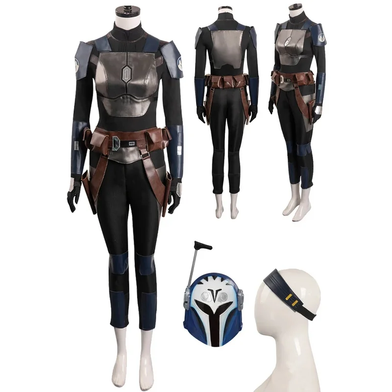 

Kids Adult Fantasy Bo Katan Kryze Cosplay Battle Armor Helmet TV Bounty Hunter 3 Costume Girls Women Halloween Carnival Suit