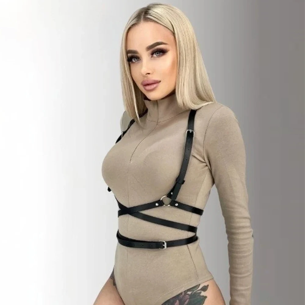 النساء تسخير حزام فو الجلود العلوي زي حزام الرجعية للتعديل أحزمة للنساء القوطية الملابس اكسسوارات الديكور