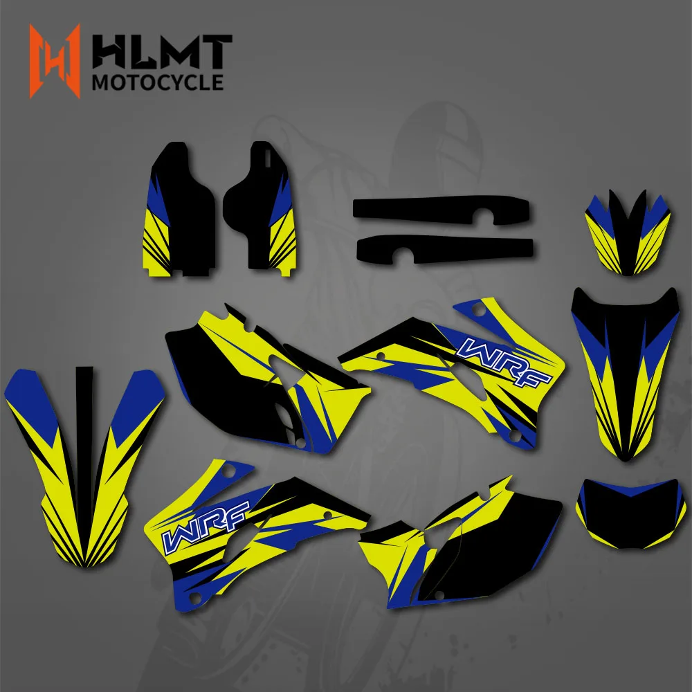 HLMT-Gráficos personalizados Fundos Adesivos, decalques para Yamaha WR250F, WR450F, 2007, 2008, 2009, 2010, 2011, WR 250F, 450F