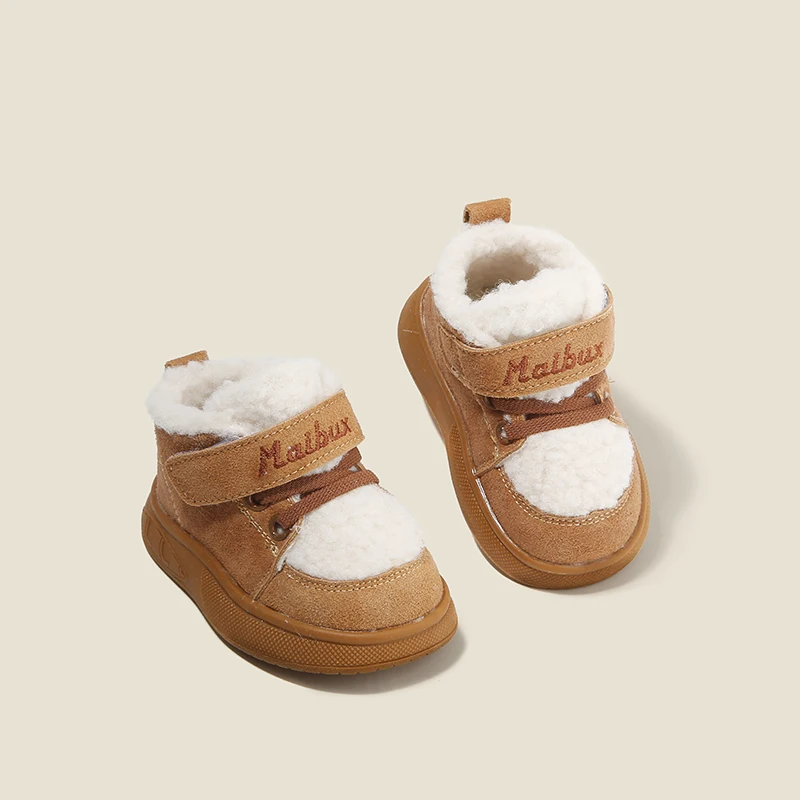 

Children's sports shoes baby toddler pattern casual shoes winter boys shoes padded girls cotton shoes