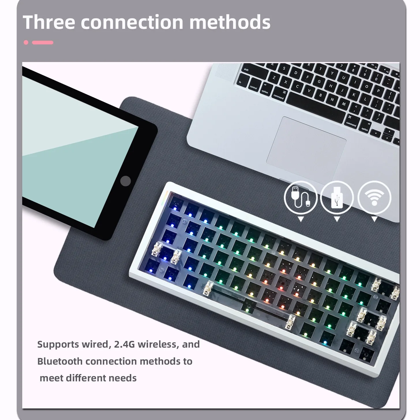 GMK61 Wireless Mechanical Keyboard Kit - Tri-Mode, Hot-Swappable, RGB