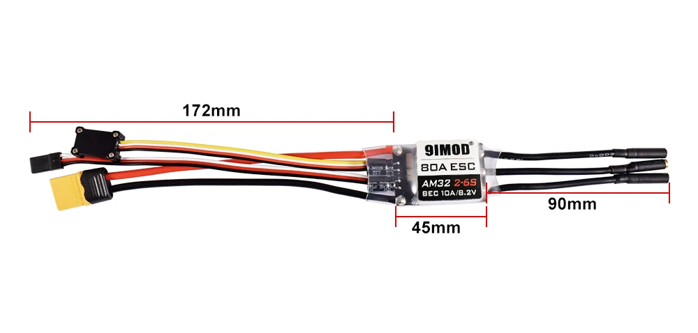 9IMOD RC Crawler ESC 80A Brushless AM32 2-6S BEC 5.2-8.2V Adjustable for 1/8 1/10 Scale Cars Axial SCX10 Traxxas TRX-4 TRX-6