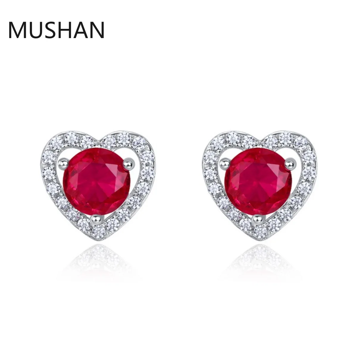 

MUSHAN Luxury Jewelry S 925 Sterling Silver Stud Earrings Women GRC Certificated Lab Grown Emerald Earrings Stud Ear Pin Jewelry
