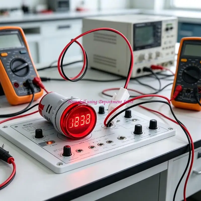  22 mm Round Cabinet LED Meter for Routine Equipment Service Work Use