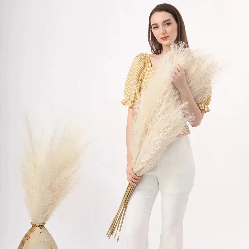 97CM Artificial Pampas Grass Tall Fluffy Faux Pampas Grass Reeds for Wedding Home Boho Decor Bedroom Table Decoration Flowers