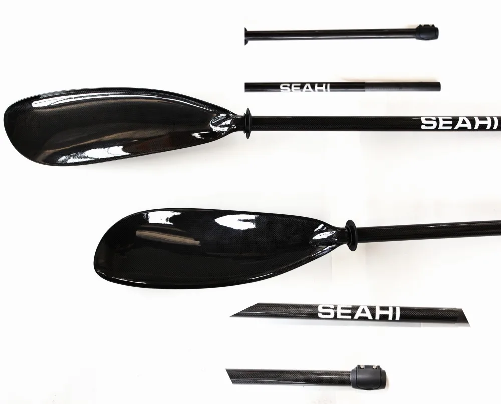 

2 Sections 100% Carbon Fiber 3K Plain Glossy Kayak Paddle Full Carbon Fiber Blade Shaft Rowing Oar Detachable 2100~2200MM