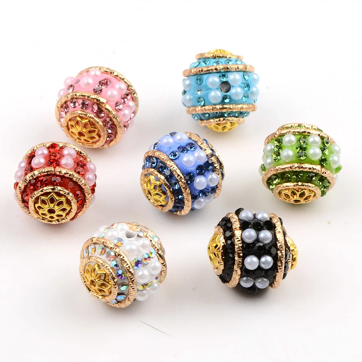 4pcs Assorted Varieties Vintage Pattern Metal Ball Beads Charm Beads For DIY Necklace Bracelet Jewelry Making Findings image 4