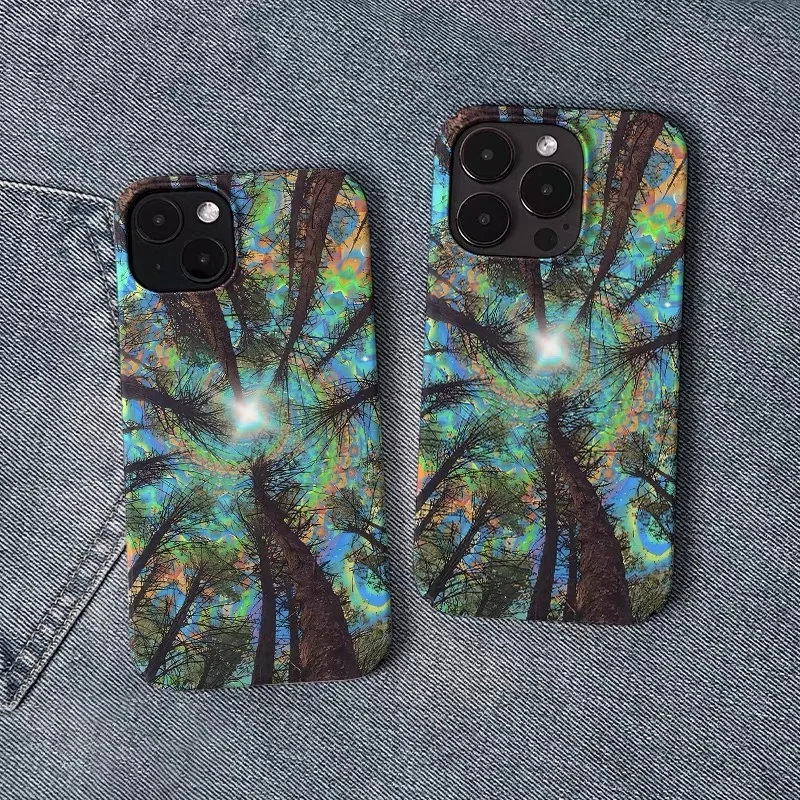 Ins Green Chaotic Forest Phone Case for IPHONE 17 Air 16E 15 PROMAX 14 Plus 13 12 MINI 11 PRO 16Plus XR XS Acrylic Phone Cover