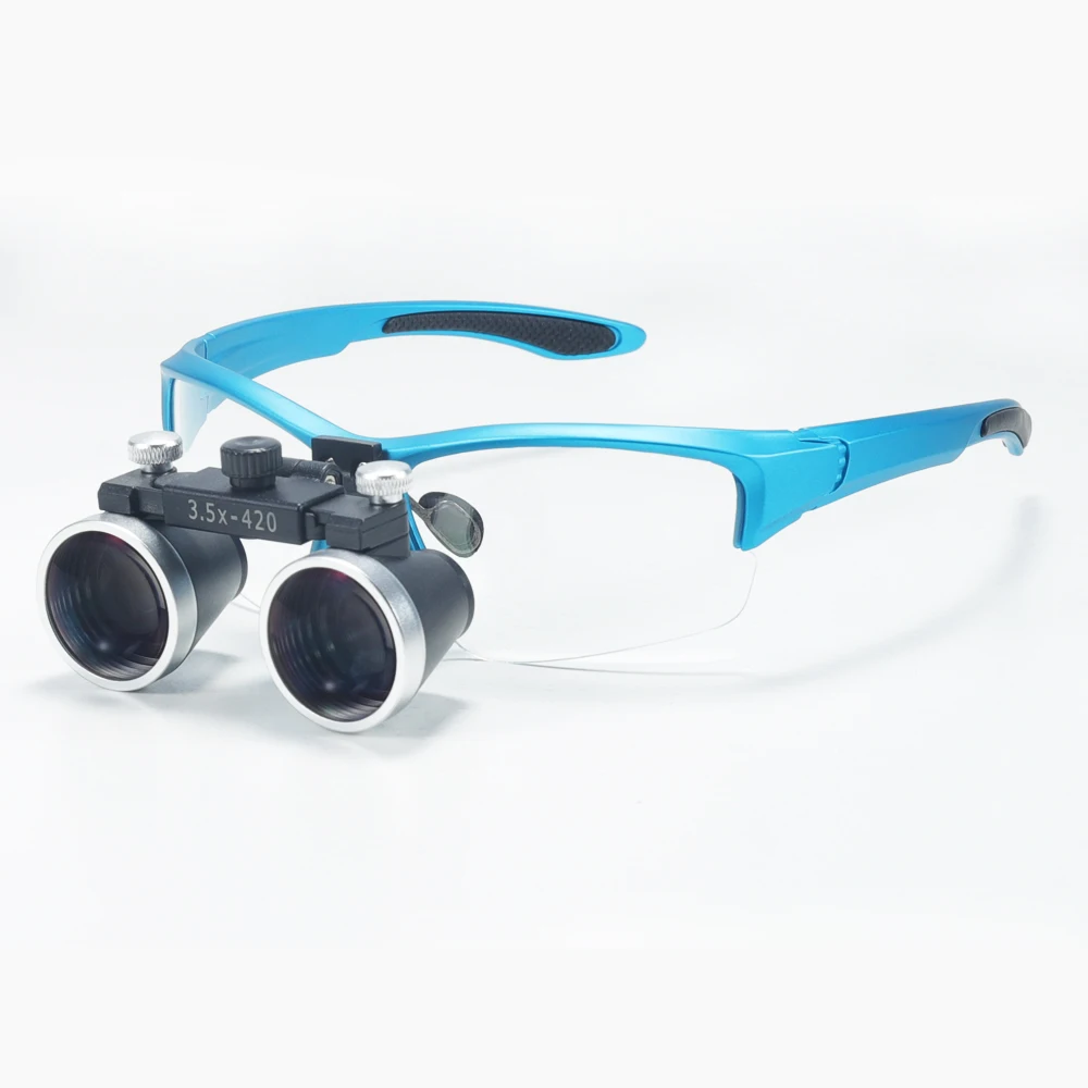 Dental Loupes 3.5x2.5x 320-420mm Goggles Lab Medical Magnifier Dentists Surgical Optical Lens Magnifying Glass Blue