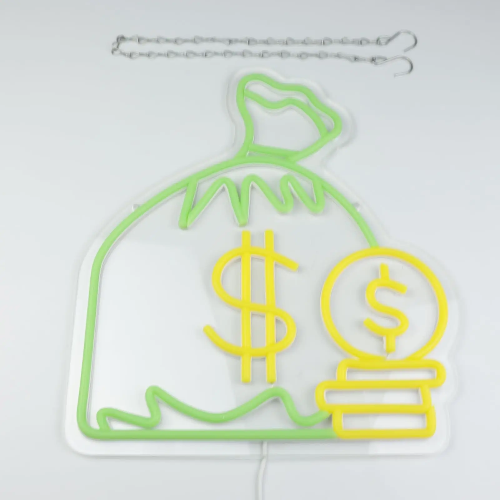 Money Bag Neon, Suitable for Office, Shop or Personal Collection Space, USB Powered, Dimmable
