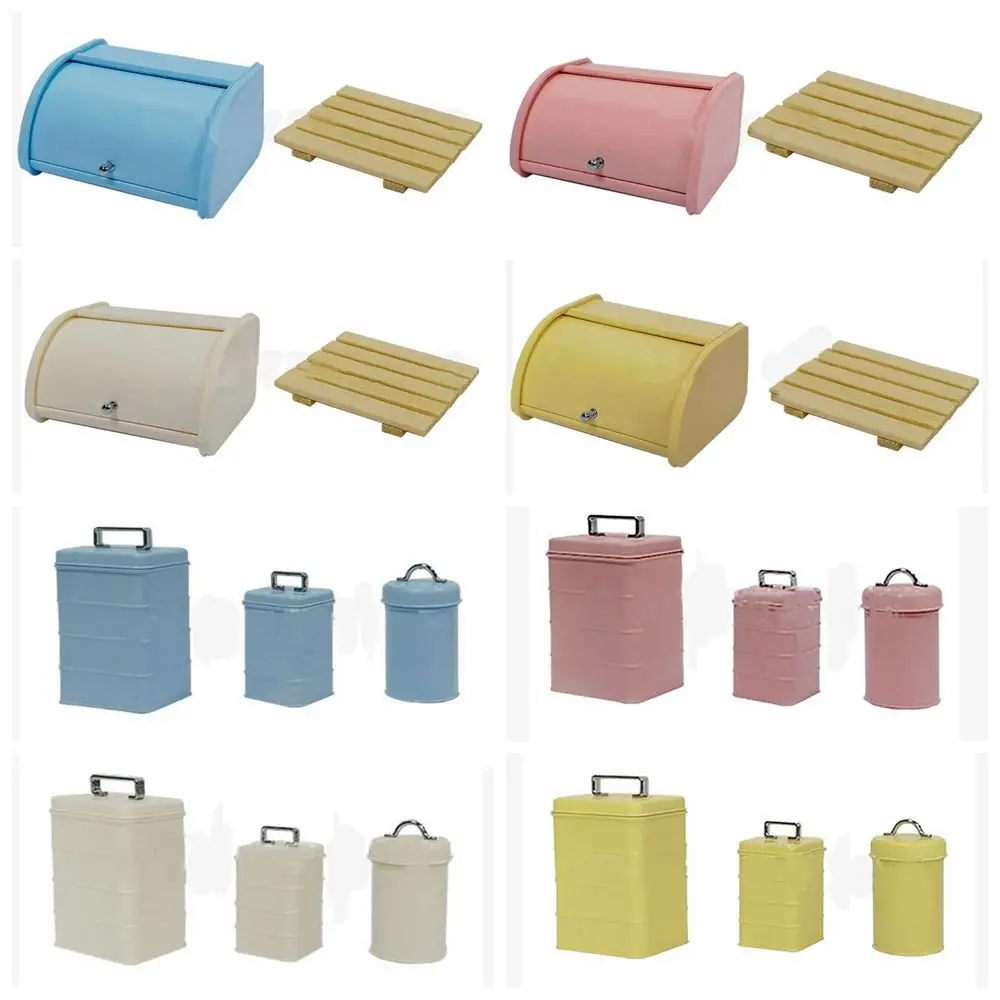 Plastic Dollhouse Bread Bin 1/6 Scale Multicolor Simulation Lunch-box DIY Playing House Miniature Baking Storage Tank