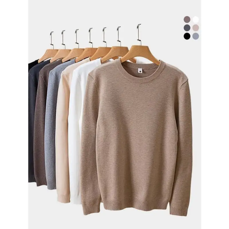 

Men's Knitted Sweater Thiened Coolmax Fiber Collar Nine Sve Length Ciwalk Suitable Knitwear Faionable New Arrival