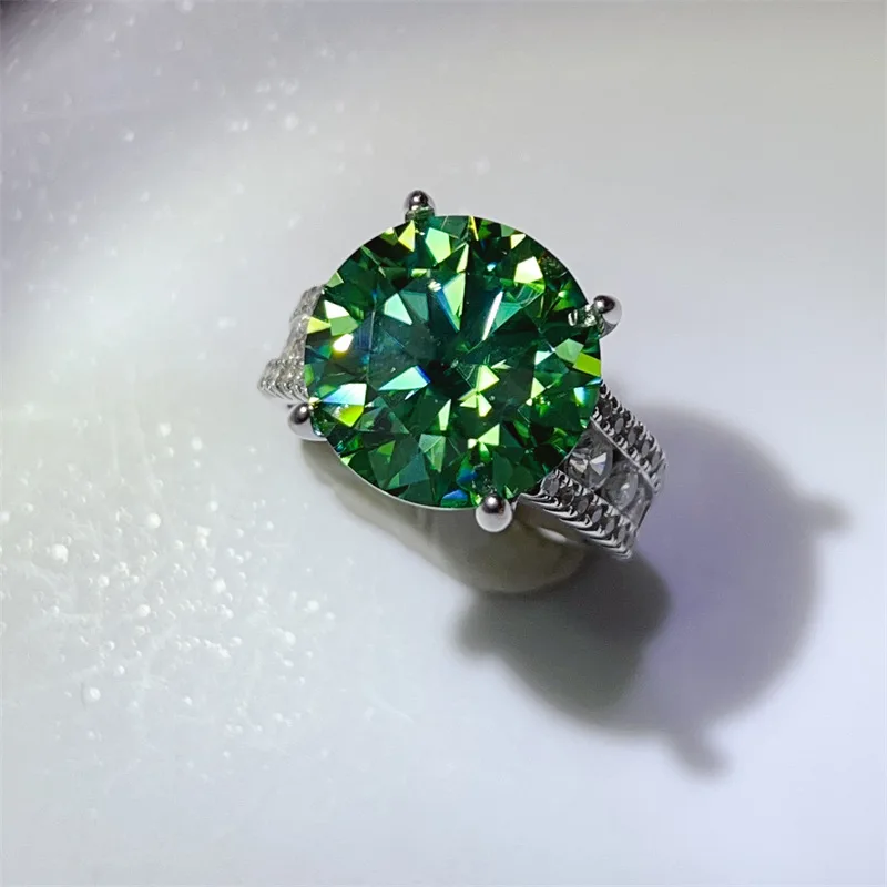 Vintage Luxury Ring For Women 10ct Moissanite PT950 Platinum | Timeless retro three-row design, gorgeous style and everlasting