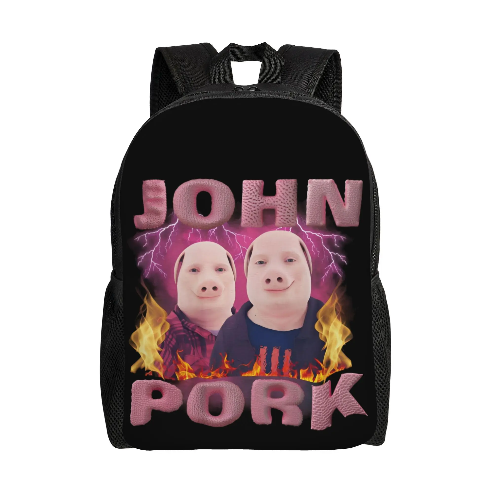 John Pork Is Calling Answer Call Phone Backpack Funny Pig Meme Leisure Backpacks Youth Lightweight High School Bags Rucksack