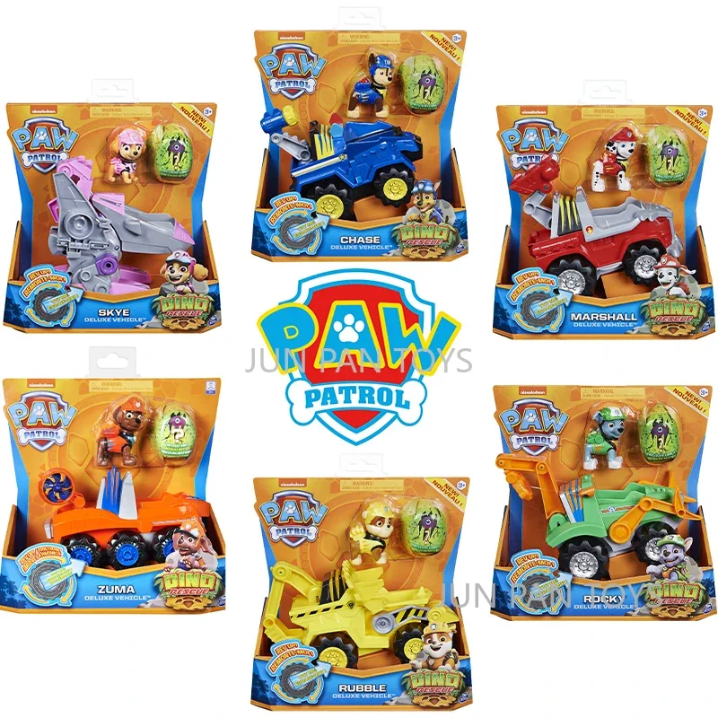 

Original Paw Patrol Action Figure Toys Dino Rescue Deluxe Vehicle Chase Zuma Marshall Rocky Rubble Collectible Boys Toys Gift