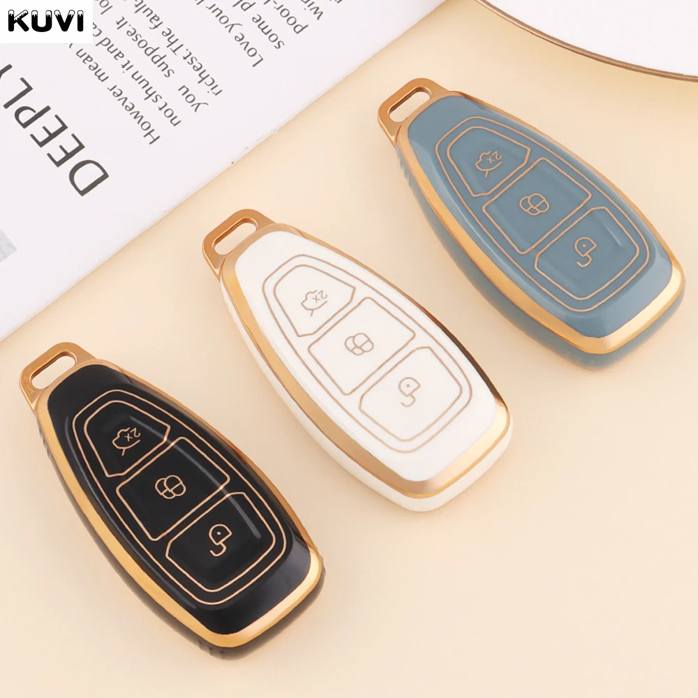 New TPU Car Smart Key Case Cover Shell For Ford Focus 3 4 ST Mondeo MK3 MK4 Fiesta Fusion Kuga Ecosport Protect Fob Accessories