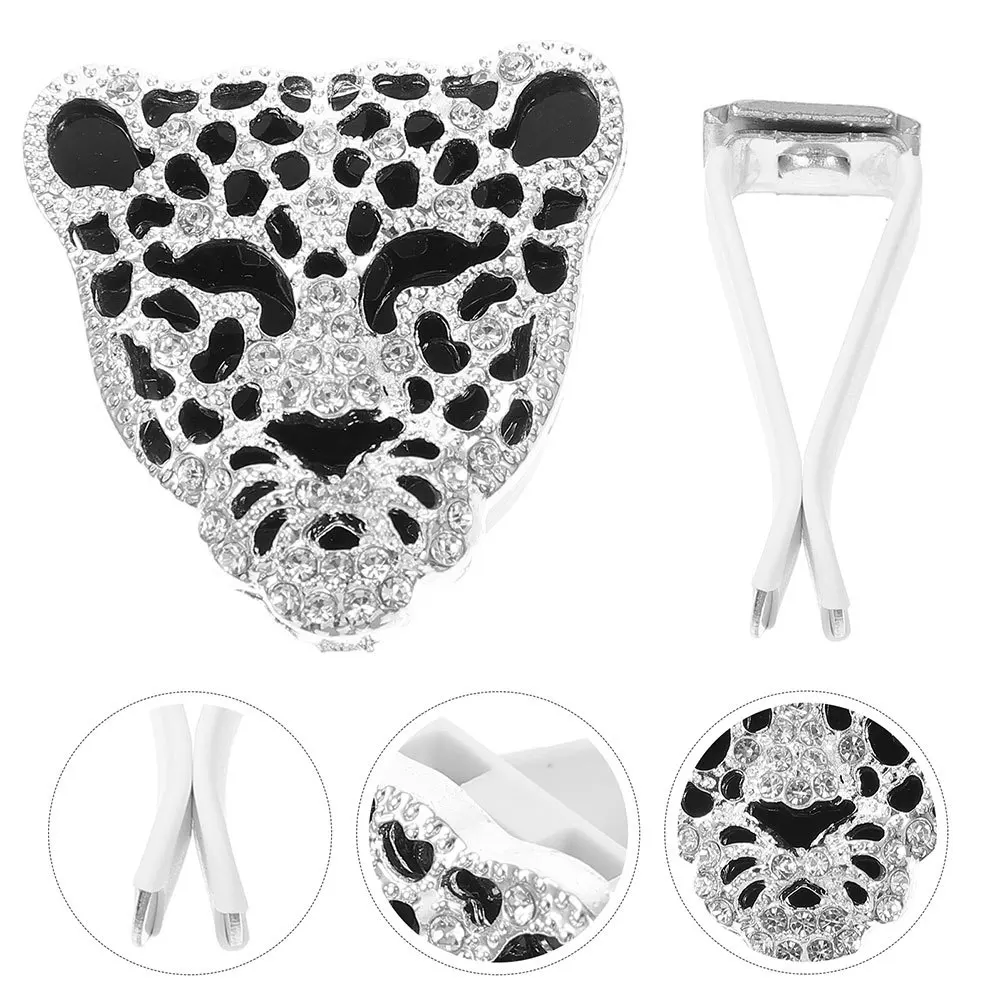 

2Pcs Car Vent Clip Leopard Head Air Freshener Bling Rhinestone Decor Metal Car Accessories for Women Interior Luxury Auto Outlet