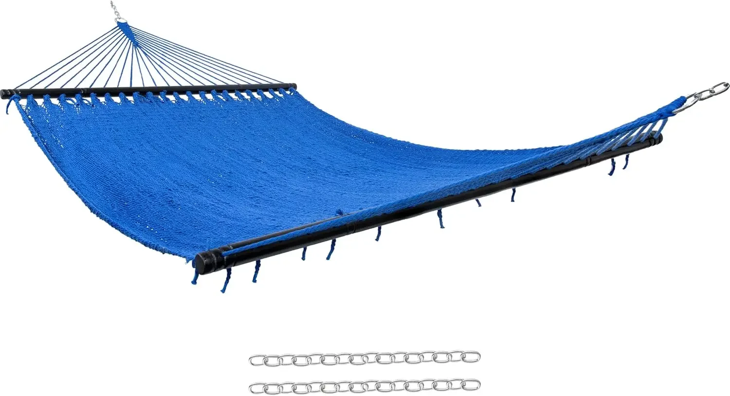 Sunnydaze Heavy Duty Double Rope Hammock for Outside, 600 lb Capacity | Blue, 75