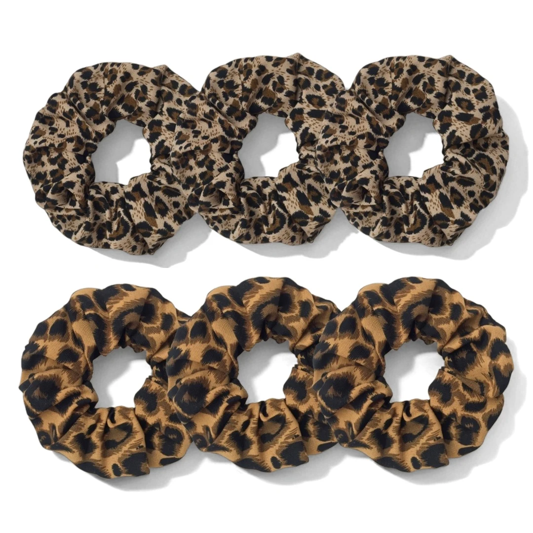 1/6pcs Leopard Print Scrunchies Hair Tie Rope Elastic Band Ponytail Holder Women Accessories Cute Party Fashion Gift