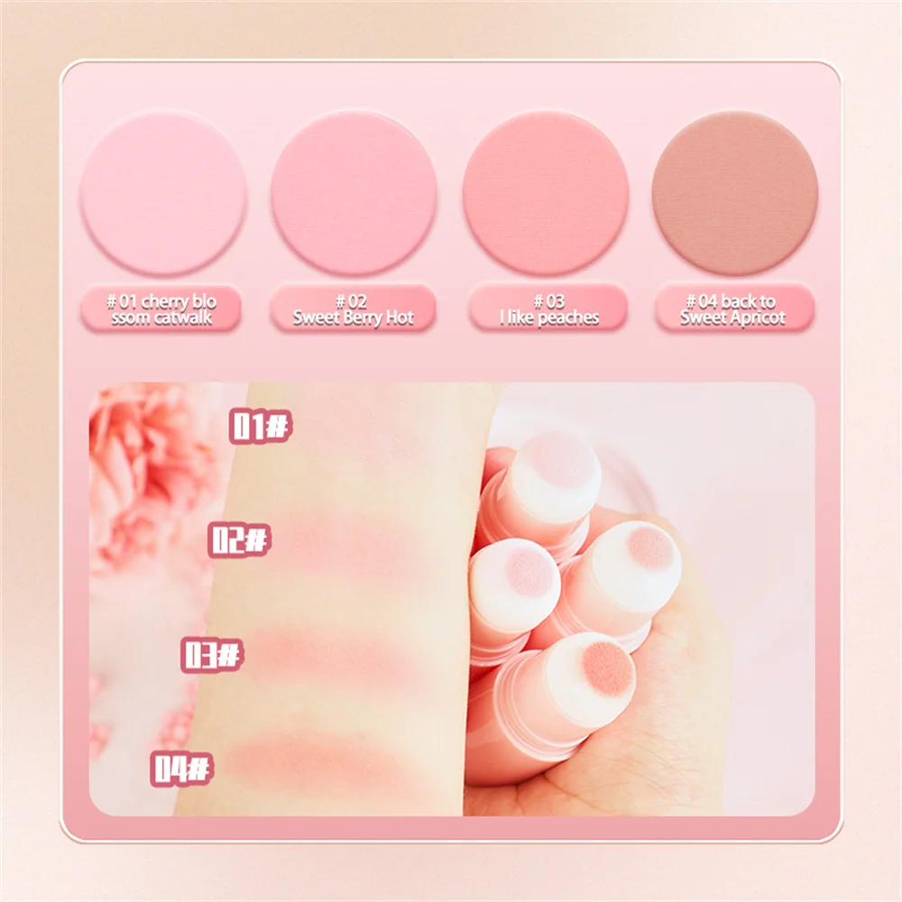 Blush stick, waterproof oil control, waterproof long-lasting formula, suitable for cheeks, multi-purpose