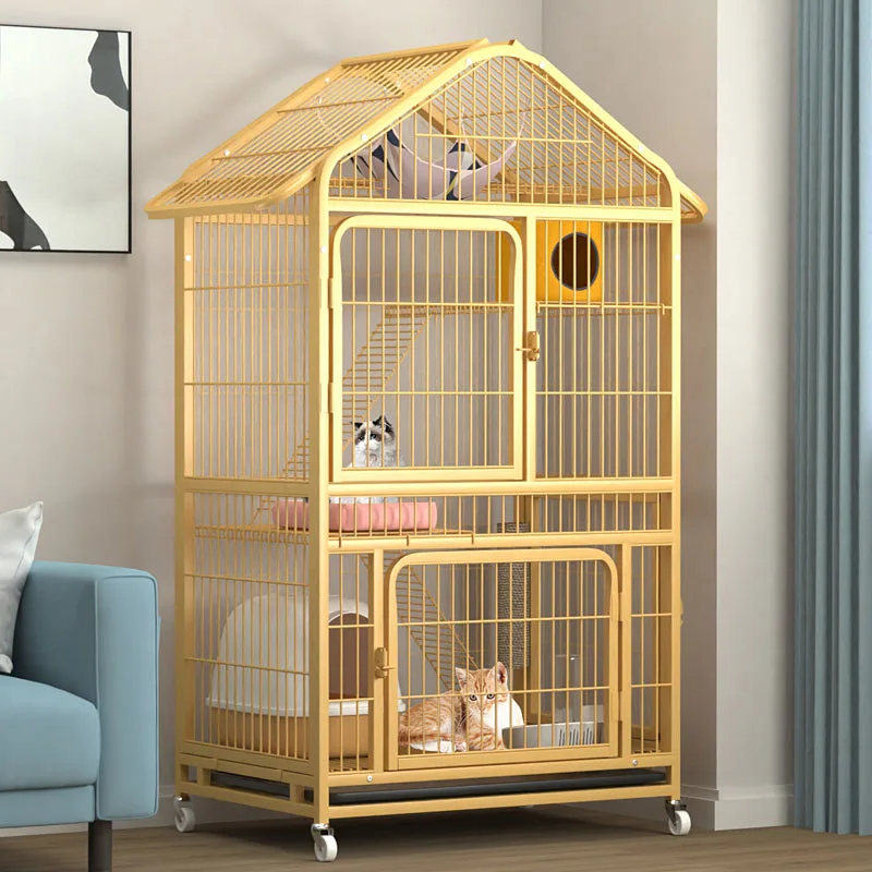 Cat Cage Indoor Luxury Villa High Quality Dog Cage Metal Kennel Oversized 4-story Cat House