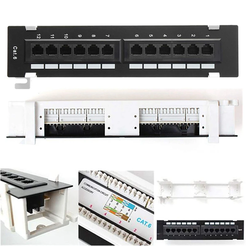 Imagem -02 - Rack de Parede com Suporte de Superfície Rede Tool Kit 12 Port Cat6 Patch Panel Rede Rj45 3x