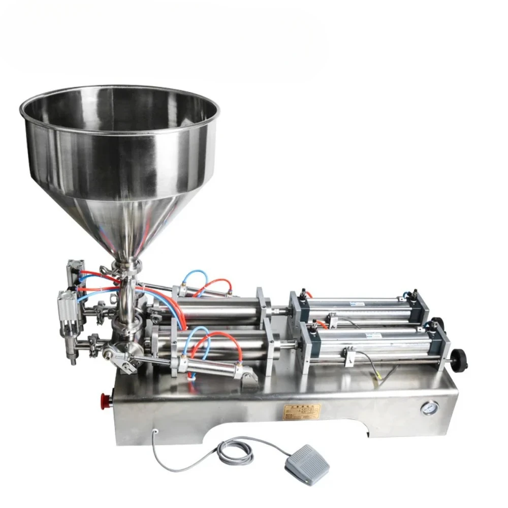 ZS-GT2 Paste Filling Machine Automatic Double Heads Pneumatic Hopper Shampoo Moisturizer Lotion Oil Honey