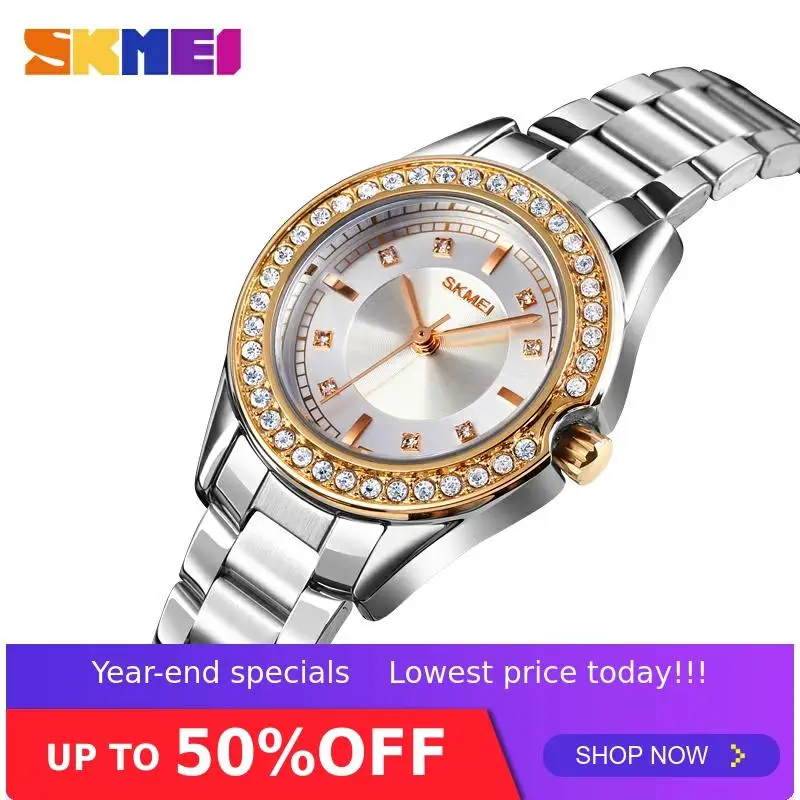 

SKMEI женские Relogio Feminino женские кварцевые часы с ремешком из нержавеющей стали женские водонепроницаемые наручные часы Montre Femme 1534