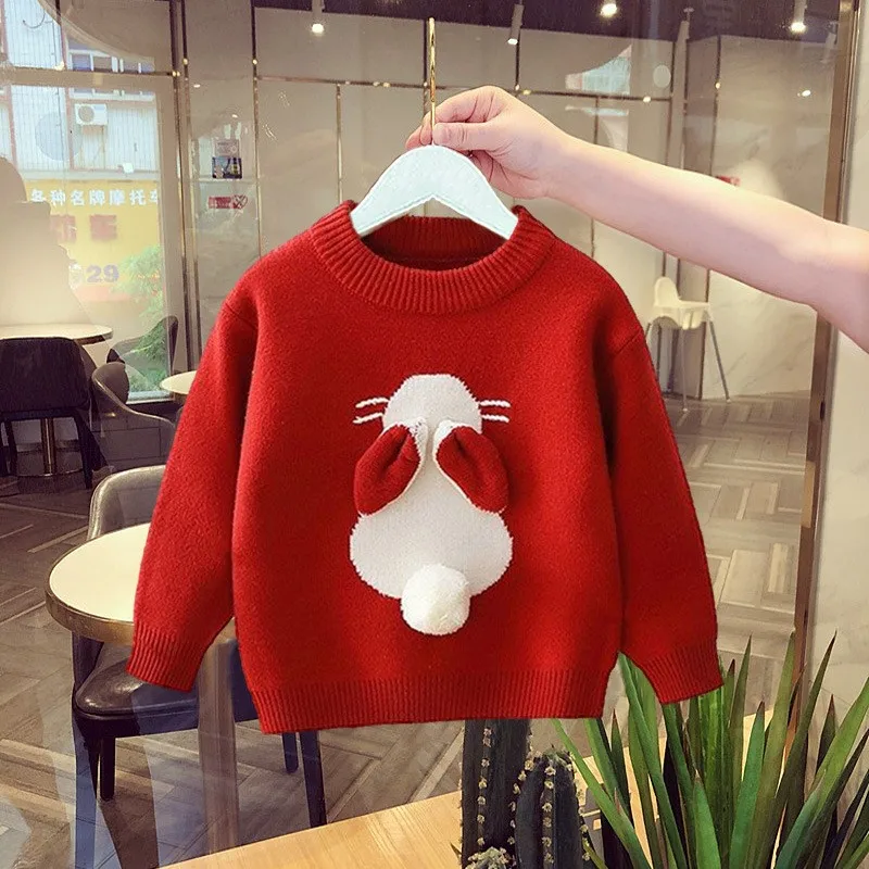 Meisjestrui Konijn Mode Kinderen Winterkleding Gebreide kindertrui