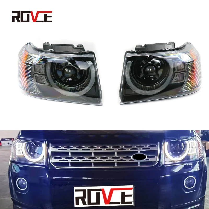 

ROVCE For Land Rover Freelander 2 2010-2014 Upgraded Defender StyleLED Headlight Assembly Front Headlamp Light Car Accessories