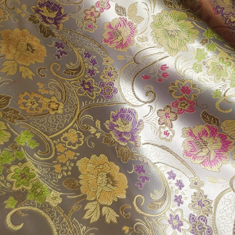 New Damask Yard Dyed Jacquard Tapestry Satin Brocade Fabric for Dress Cushion Cover Curtain Patchwork Sewing Material