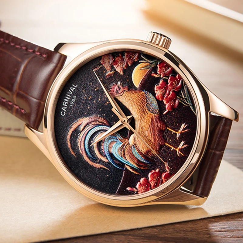 Carnival Brand Luxury MIYOTA Movement Mechanical Watch Men Fashion Automatic Watch Leather Waterproof Sapphire Wristwatch Male - view 5
