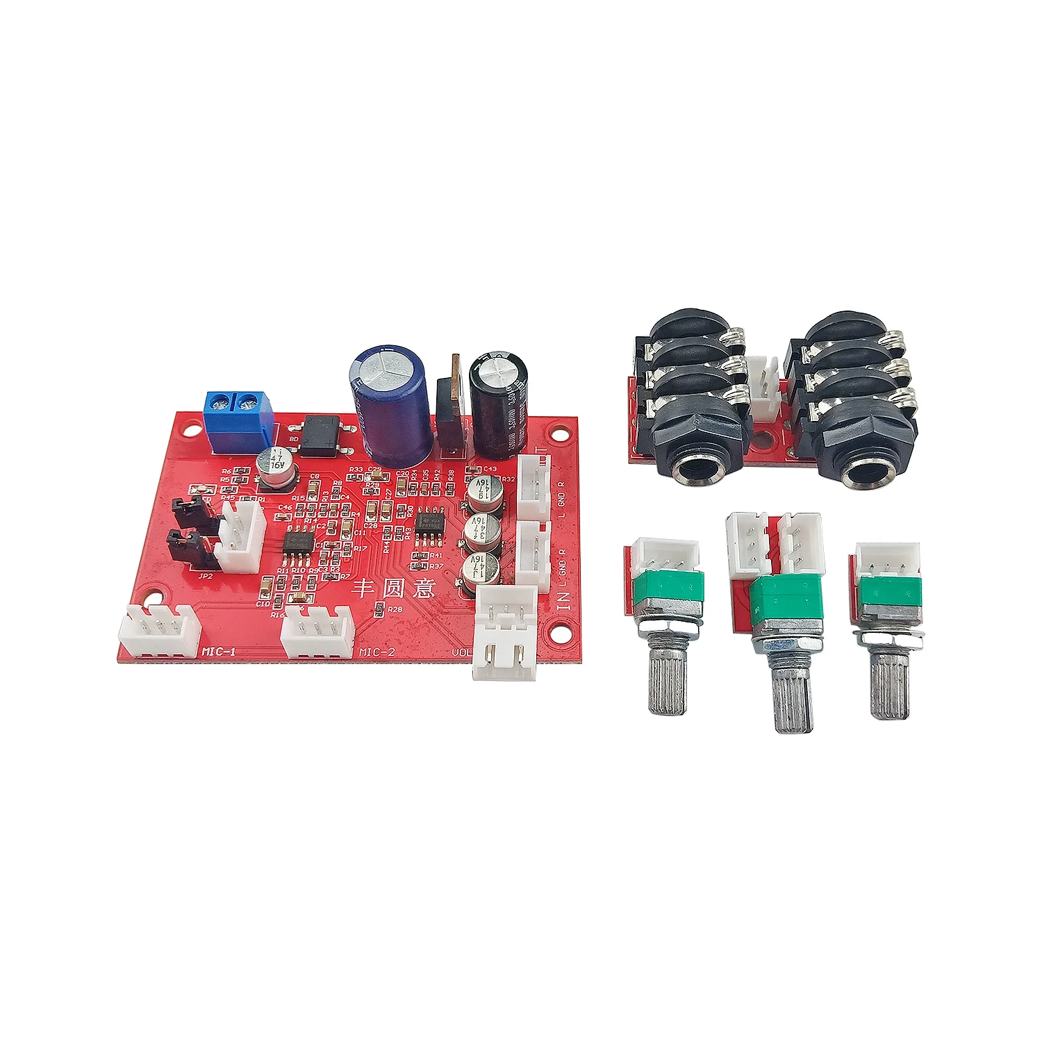 2 Way Microphone Amplification Board (Moving Coil ,Electret Microphone Head Universal ) NE5532 Preamplifier Single Power Supply