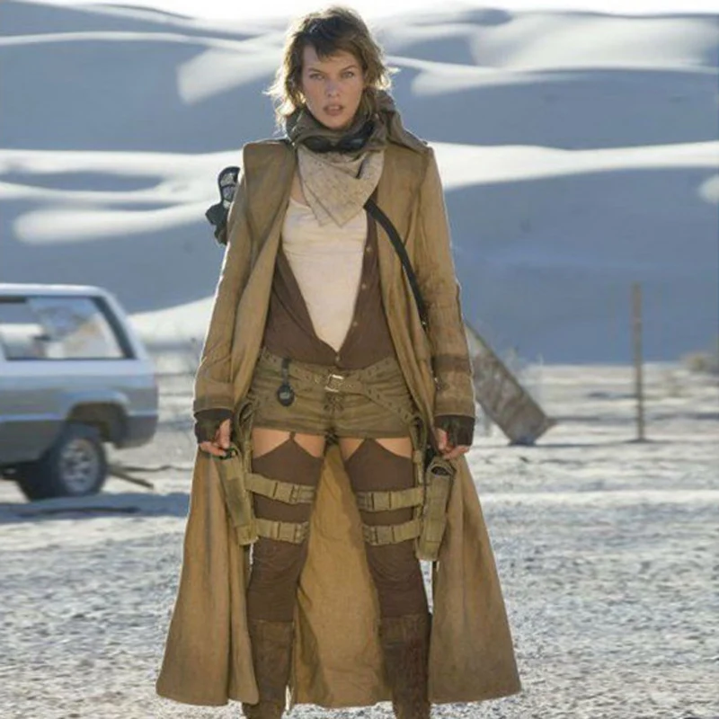 Casaco de algodão caseiro "Resident Evil Extinction" Milla Jovovich YUTU&MM Trench Coat feminino