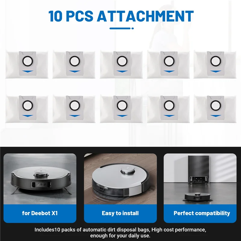 

A07F-запасные части, мешки для пыли для Ecovacs Deebot X1 Omni/Turbo, аксессуары для робота-пылесоса, вакуумные мешки