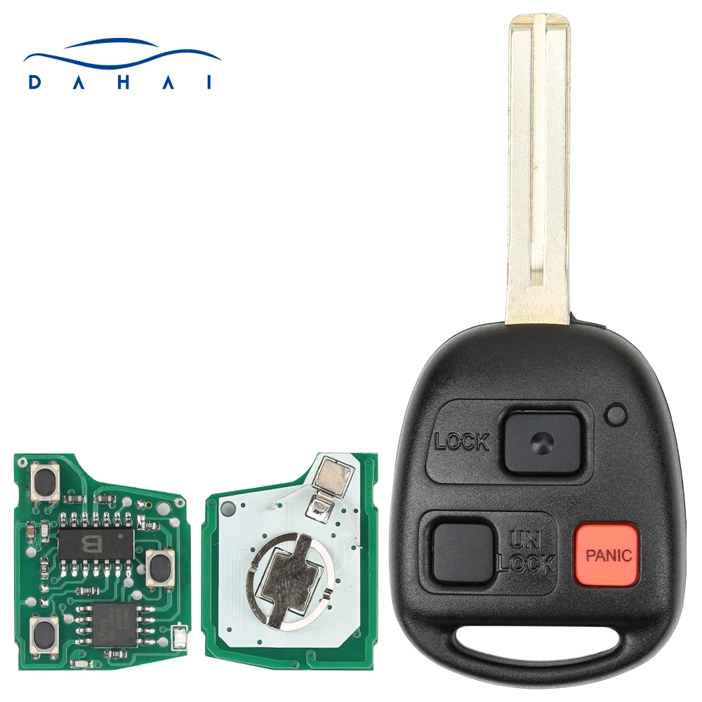 Dahai N14TMTX-1 312MHz kunci Remote 3 tombol Fob dengan 4C Chip keramik cocok untuk RX300 99-03 kunci mobil jarak jauh