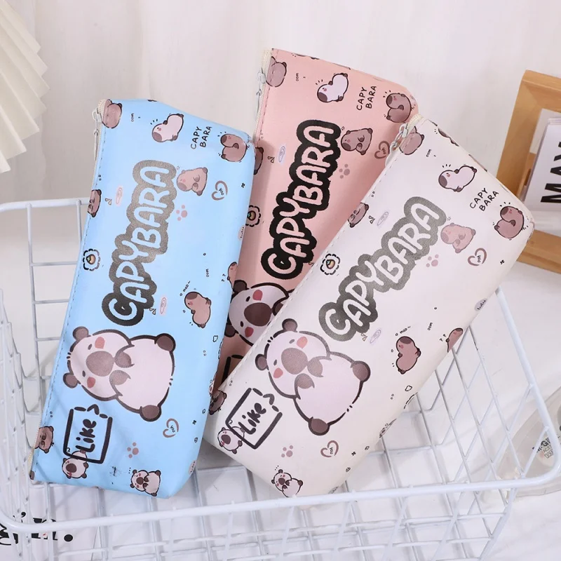 

12PCS/ лот KAWAII CAPYBARA карандашный чехол милый PU кожаный карандашный чехол коробки канцелярские принадлежности PEN POUCH школьные принадлежности