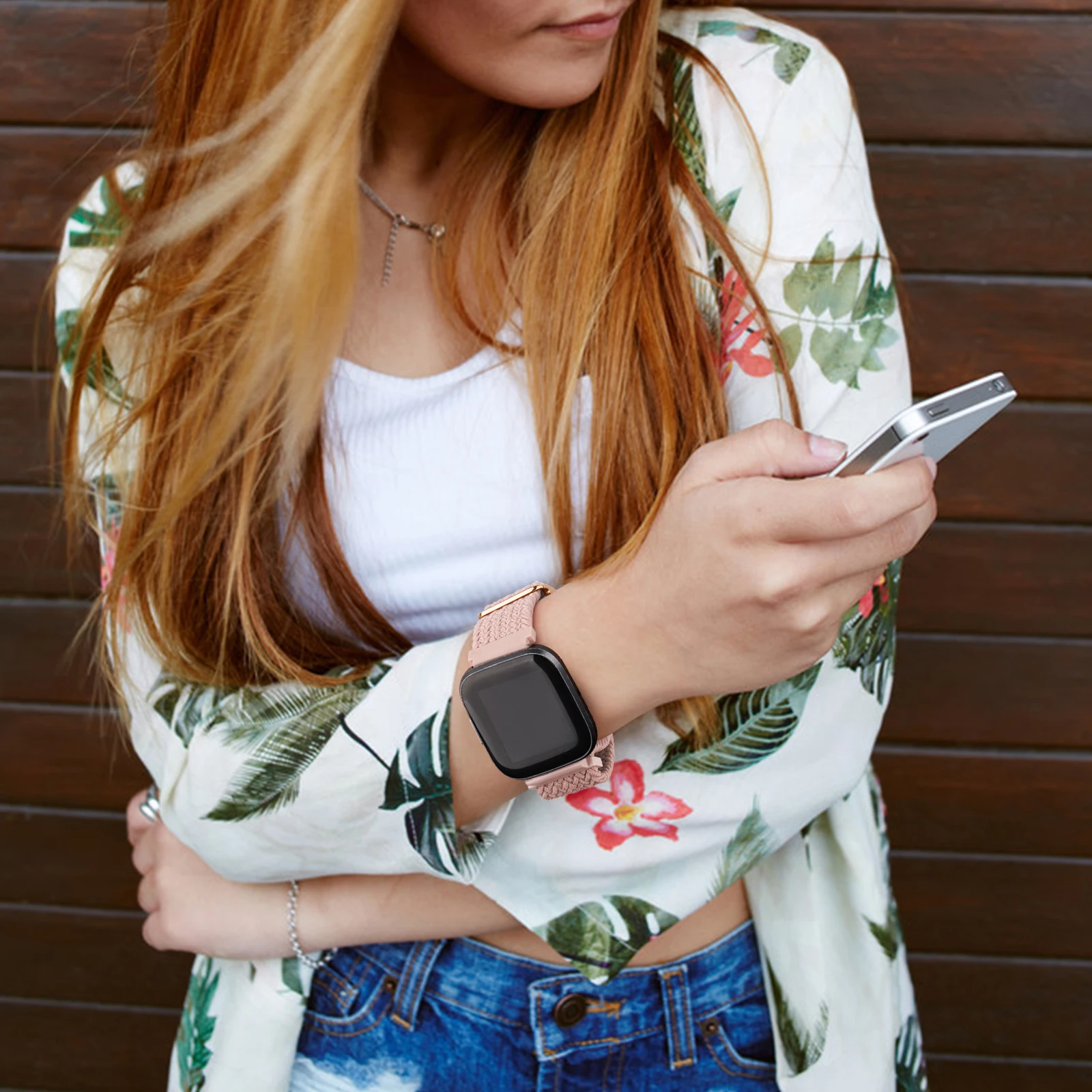 مطاطا مضفر حلقة الفرقة ل Fitbit العكس SE 2 3 4 حزام معصمه ل Fitbit تحسس 2/العكس لايت حزام الساعات سوار قابل للتعديل