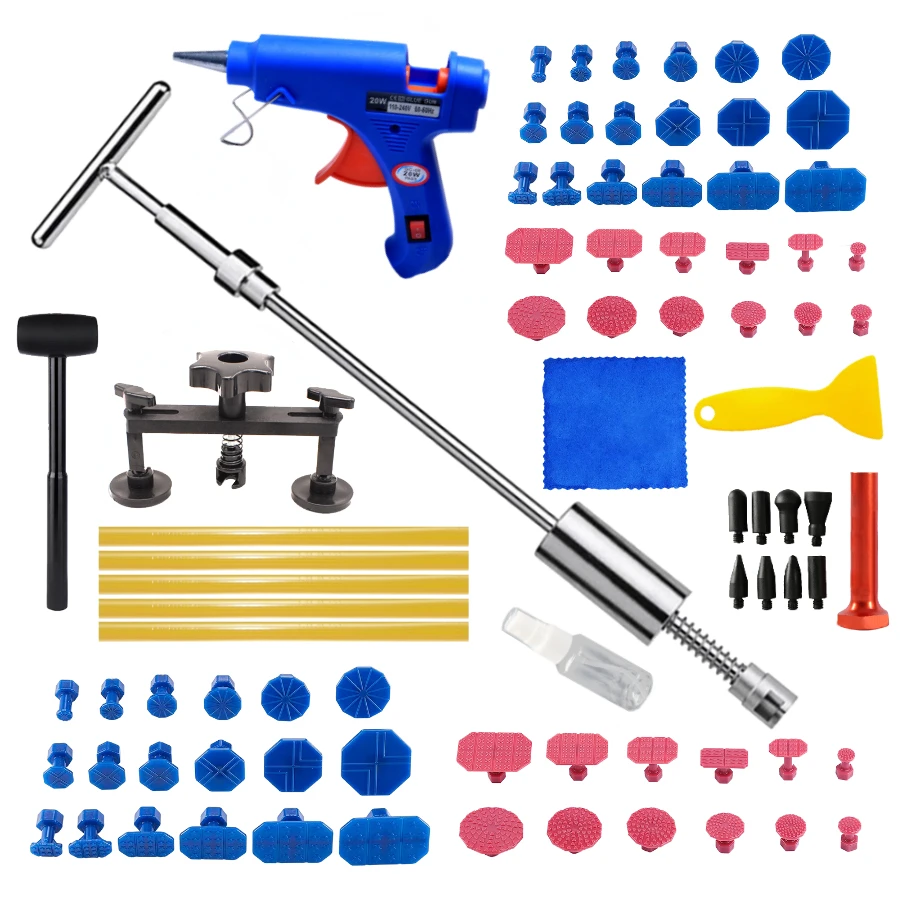 Auto Paintless Dent Repair Tools EU Plug Glue Gun Car Dent Repair Kit Dent Removal Kit Dent Remover Dent Puller for Cars Vehicle