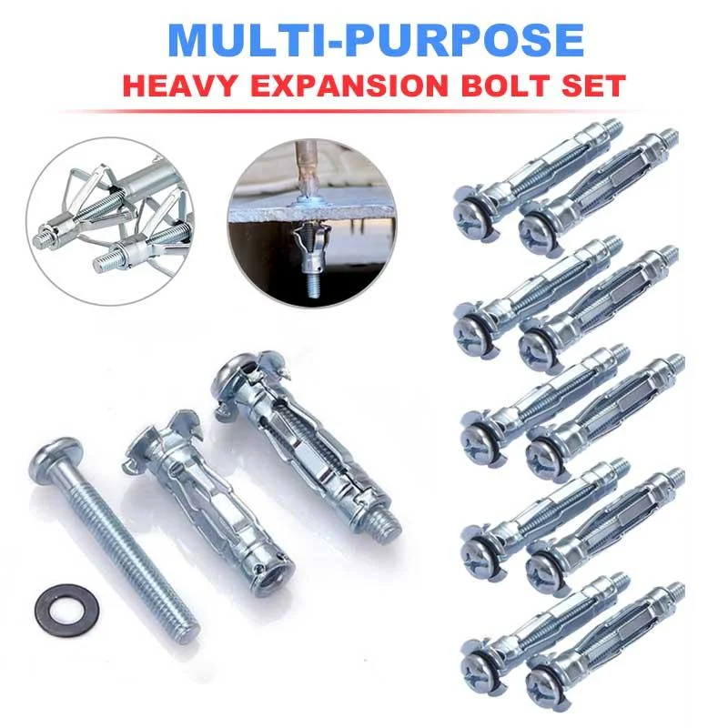 

M4-M6 Heavy Expansion Bolt Set Practical Drywall Anchor with Screws Self Drilling Wall Home Pierced for Gypsum Board Fiberboard