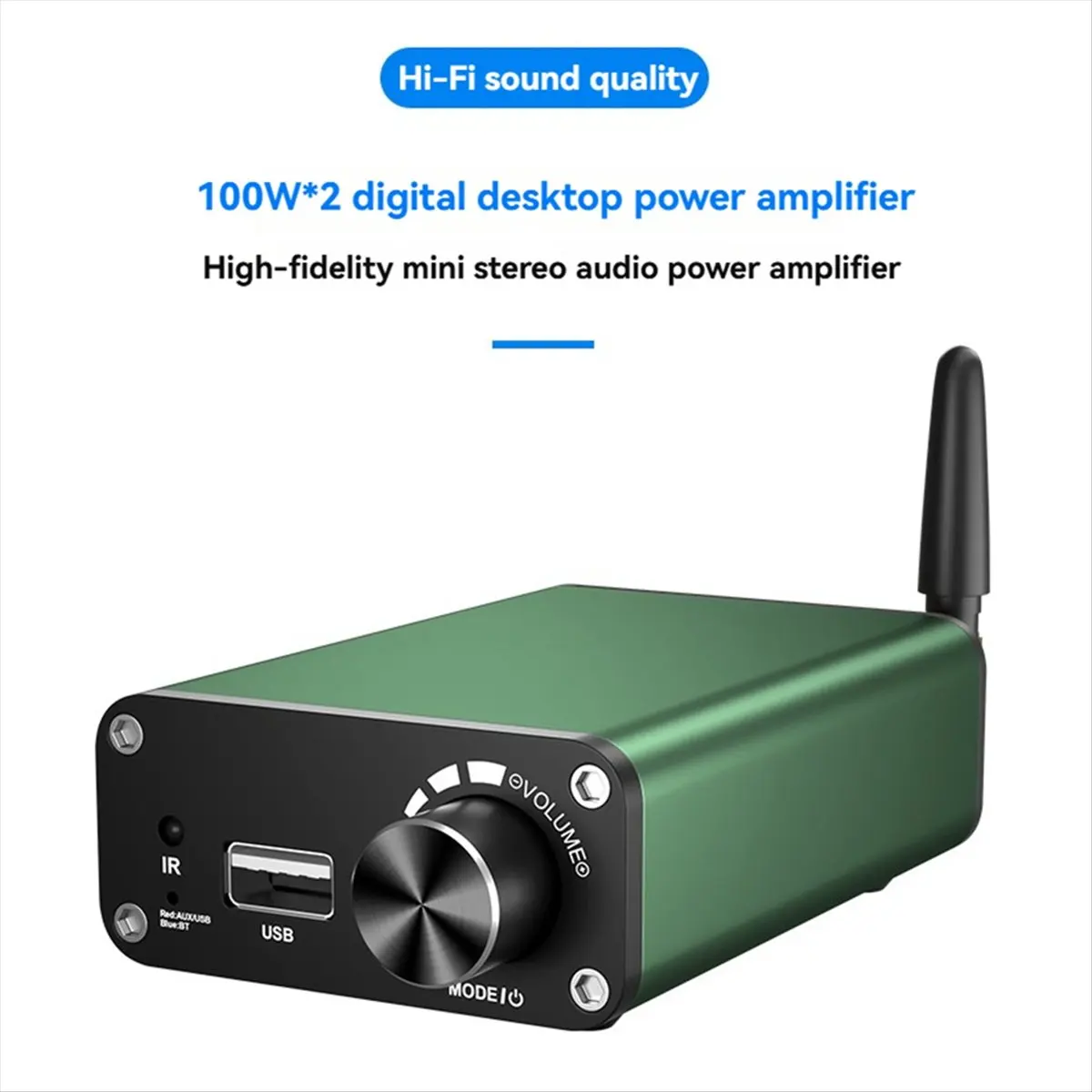 828 HIFI Sound Bluetooth Amplifier TPA3116 Stereo 2.0 Channel Class D 200W Power Digital Audio Amplifier 24V5A Power US Plug