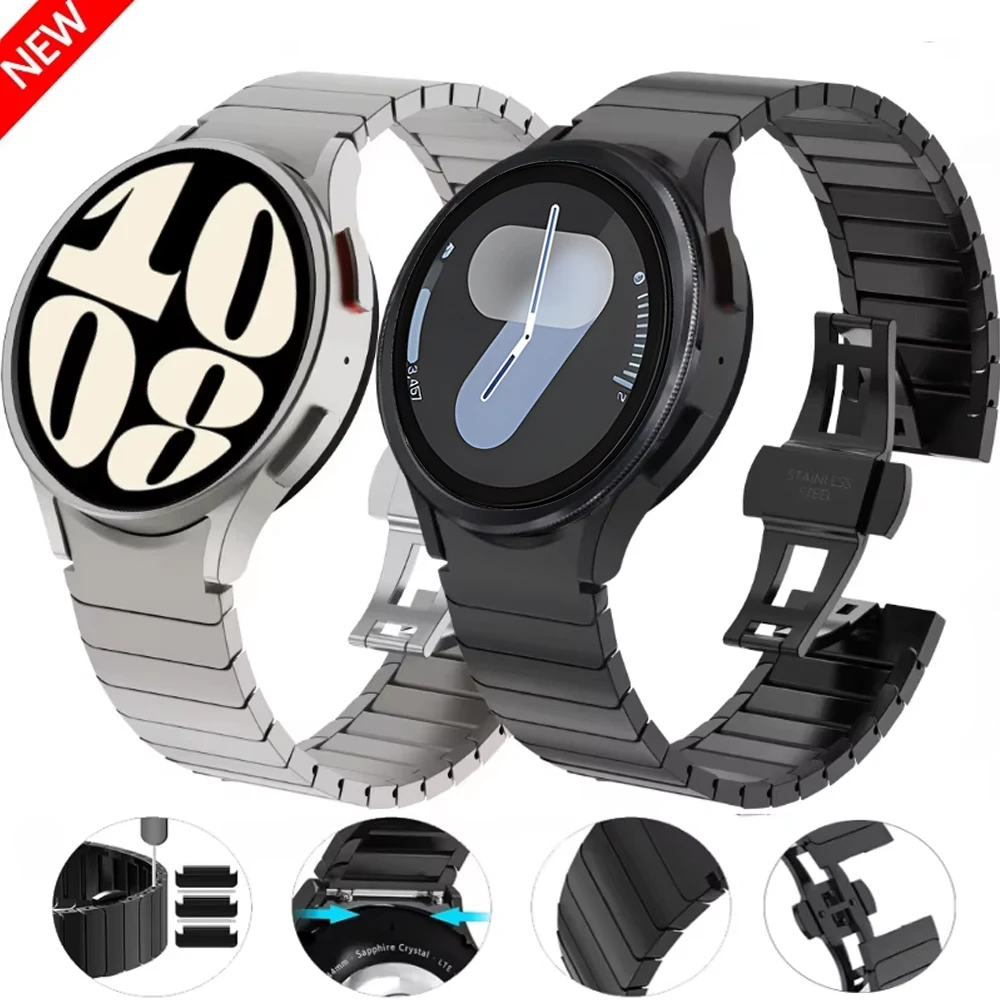 

Metal Link Strap for Samsung Galaxy Watch 6 4 Classic 47mm 46mm 43mm 42mm No Gap Bracelet Wristband Watch 7 6 5 4 40mm 44mm Belt