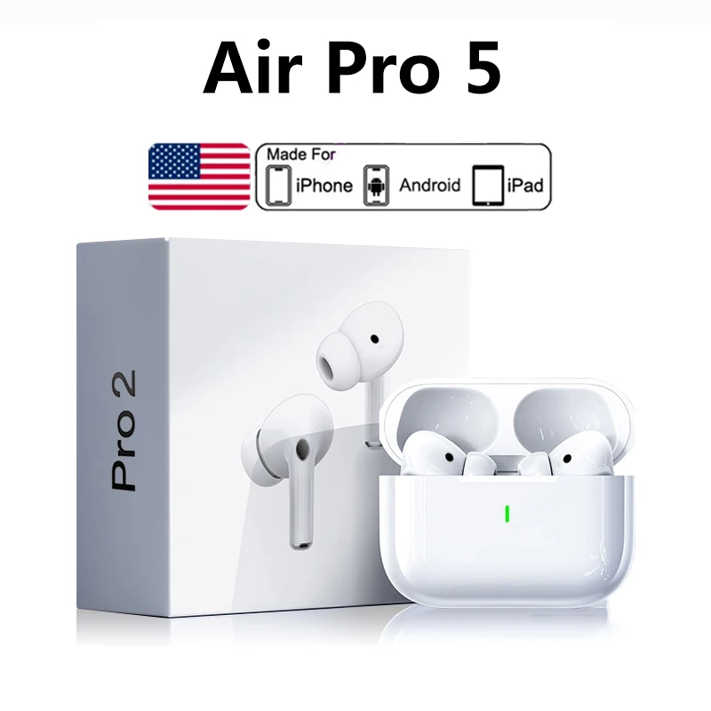 Original Air Pro 5 TWS Max Wireless Bluetooth Earphones In Ear Earbuds Noise Cancelling Pods Headset For Apple iPhone Headphones