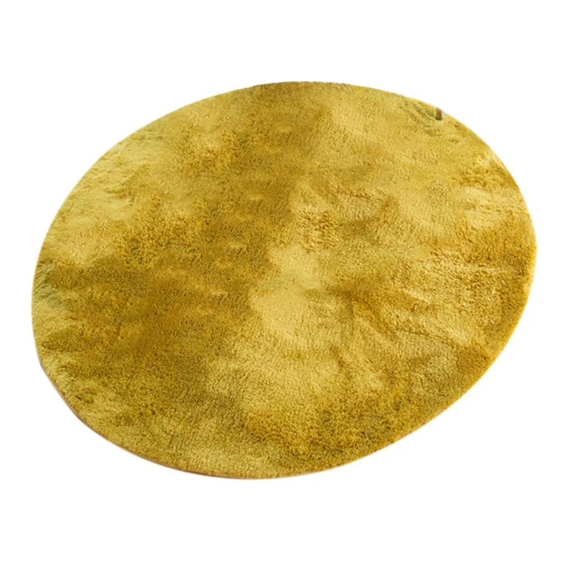 

Pure Color Silk Wool Carpet Round Floor Mats Living Room Bedroom Coffee Table Bedside Carpet Fresh Pet Mat