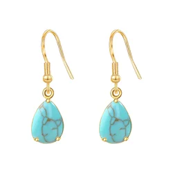 Turquoise Earrings Drop Stone Dangling Earrings New In Earrings Sale Piercing Party Earrings Designer Woman 2024 Trend Jewelry