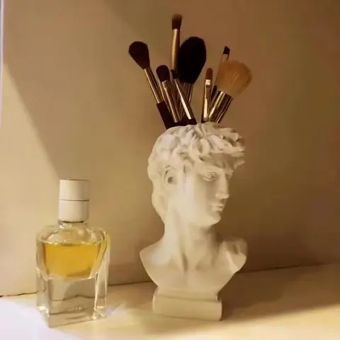 Greek Mythology Figurine David Head Portraits Bust Mini Gypsum Statue Drawing Practice Crafts Plaster Sculpture Nordic Decor
