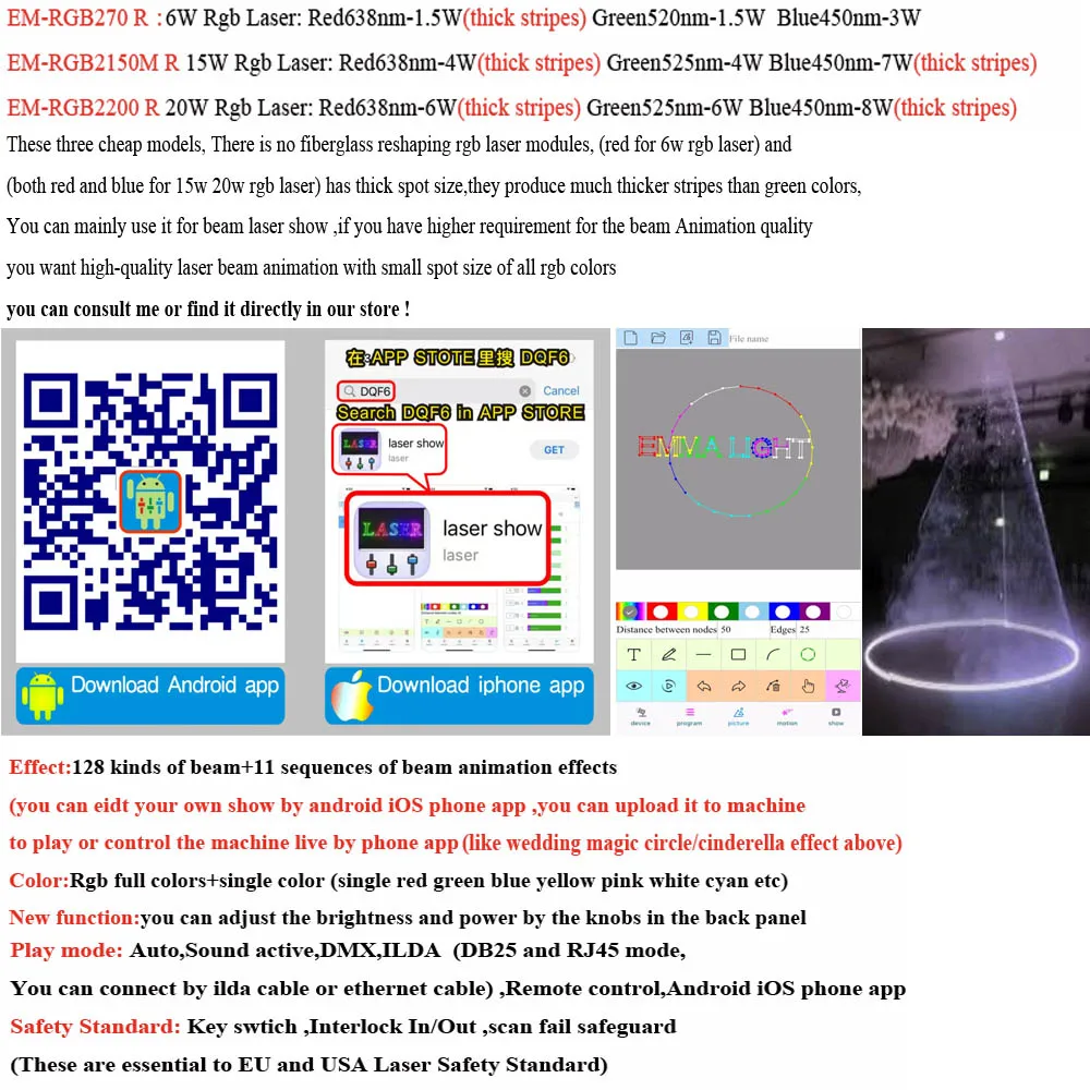 Bluetooth APP Controle 6W RGB Laser Podiumverlichting Voor Bruiloft Decoratie ILDA RJ45 Interface Verjaardag Dj Disco Lichten